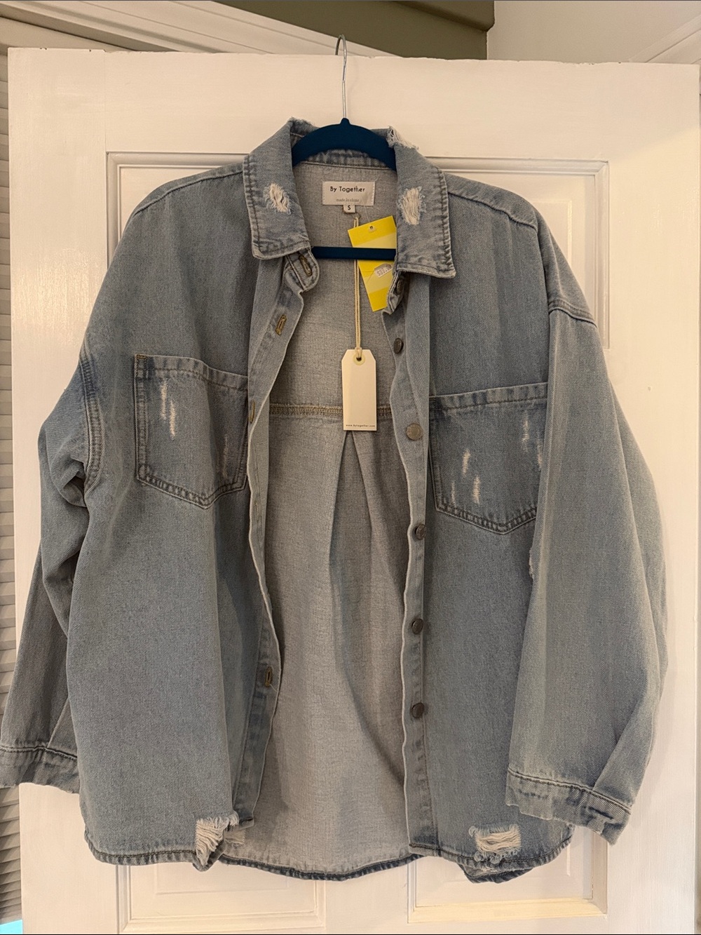 By Together Distressed Denim Shirt Jacket